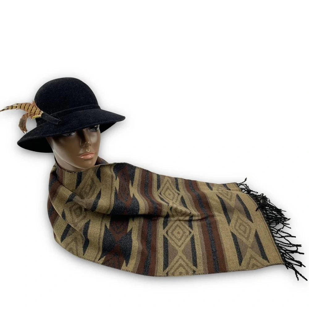 Vintage Italian designer chevron western cowboy print scarf - Picture 6 of 11